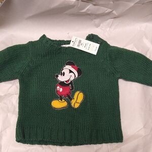Disney Store 0-3M Christmas Mickey Sweater